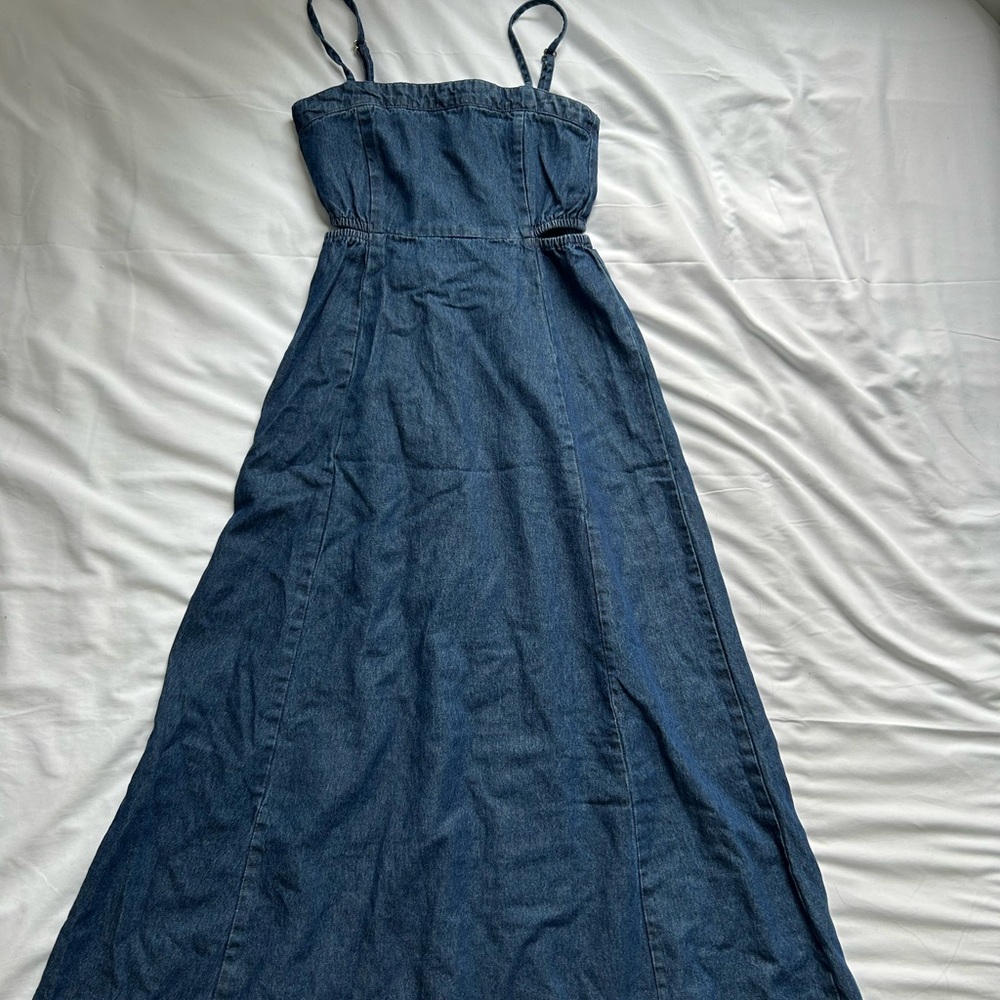 Blue Denim Maxi Dress